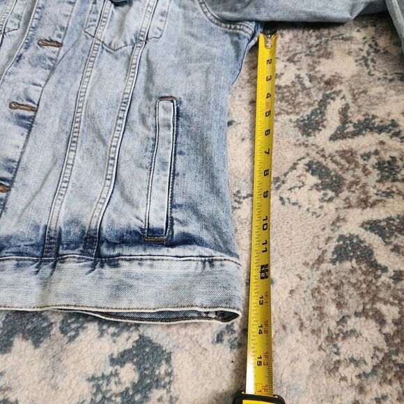 Xray Jean Jacket Men's XL Light Wash Distressed Button Down Denim Coat NWT - Picture 13 of 14